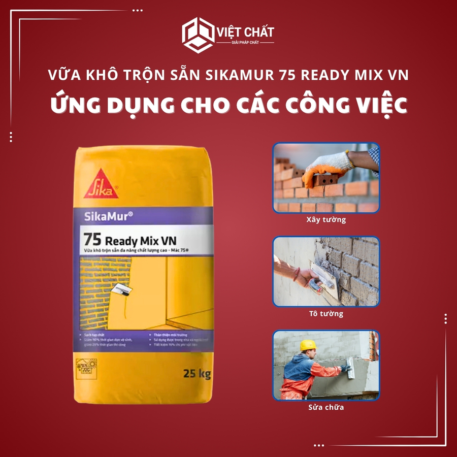 Vữa khô trộn sẵn SikaMur 75 Ready Mix VN