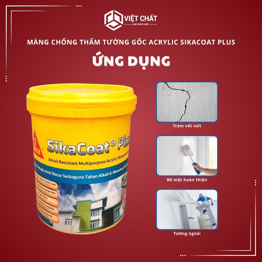 Màng chống thấm tường gốc Acrylic SikaCoat Plus