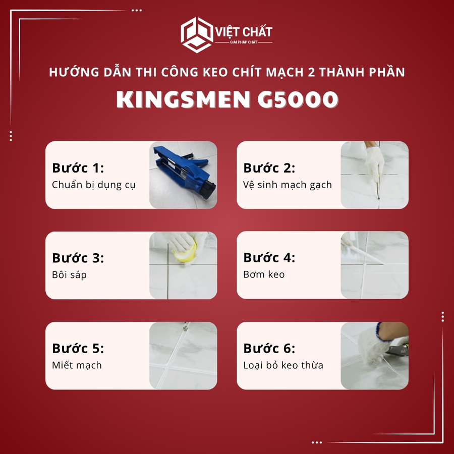 Keo chít mạch 2 thành phần KINGSMEN G5000