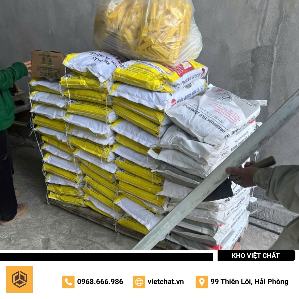 đơn hàng keo dán gạch Hoàn Mỹ SUMO mà Kho Việt Chất đã giao