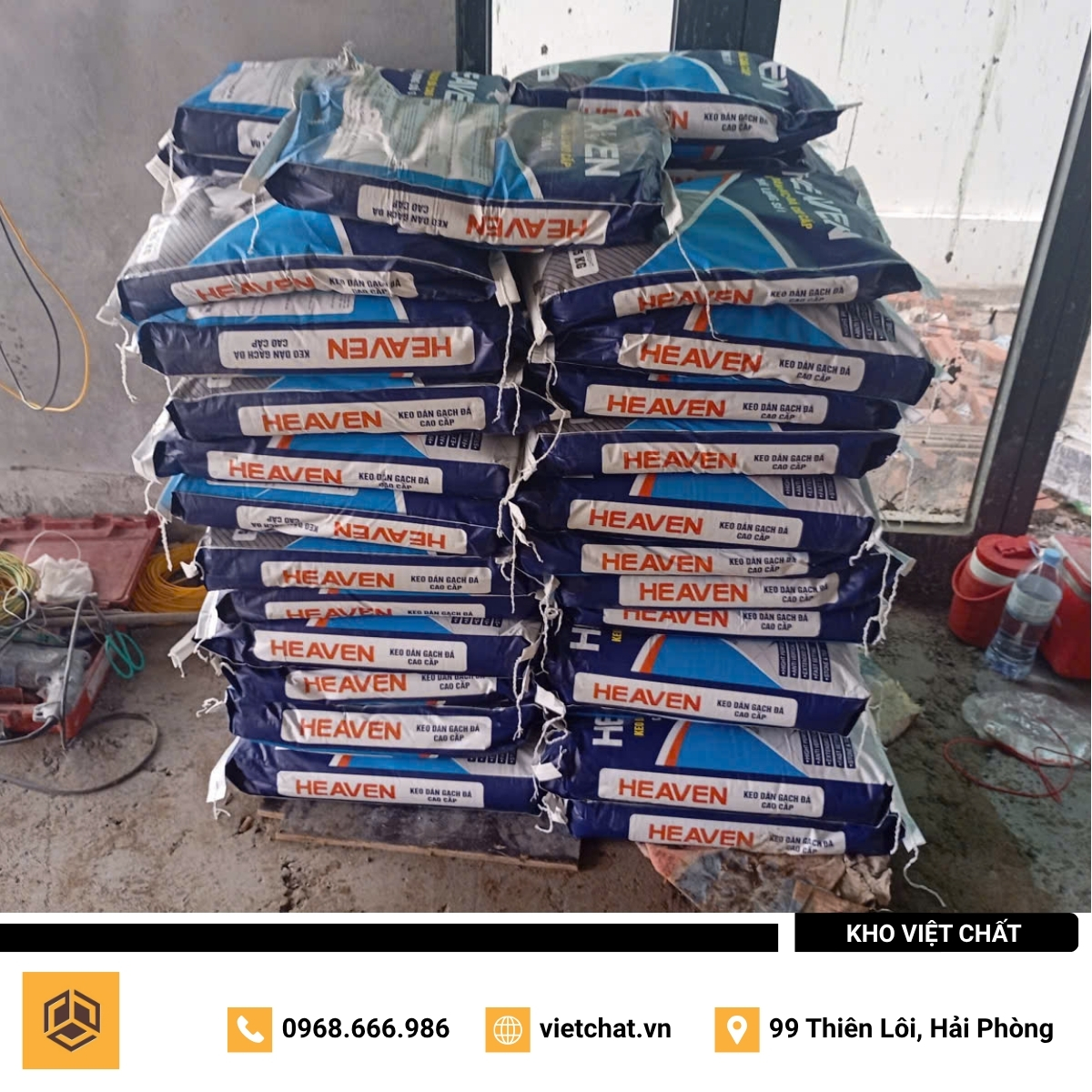 đơn hàng keo dán gạch Heaven mà Kho Việt Chất đã giao