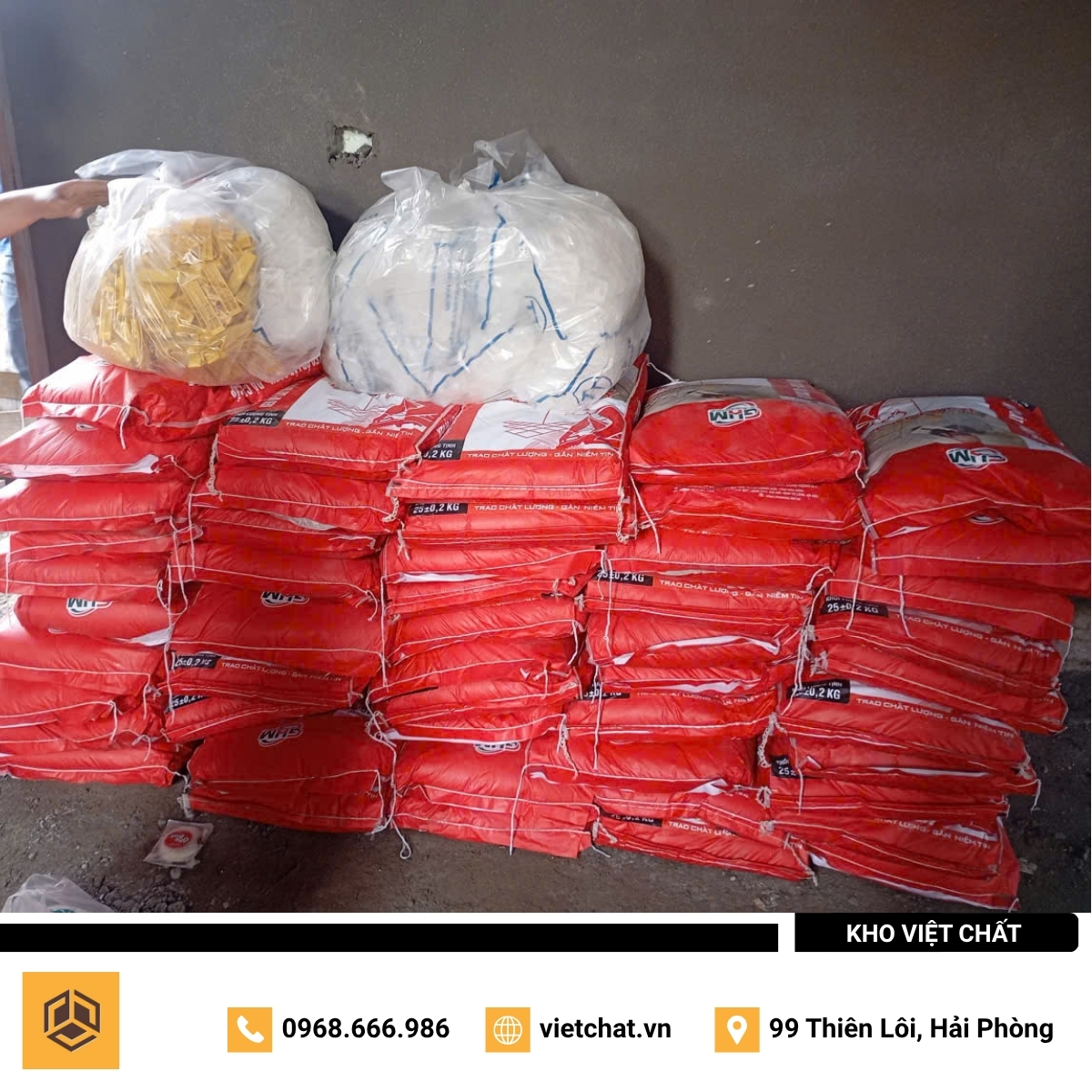 đơn hàng keo dán gạch Hoàn Mỹ HMG-01 mà Kho Việt Chất đã giao