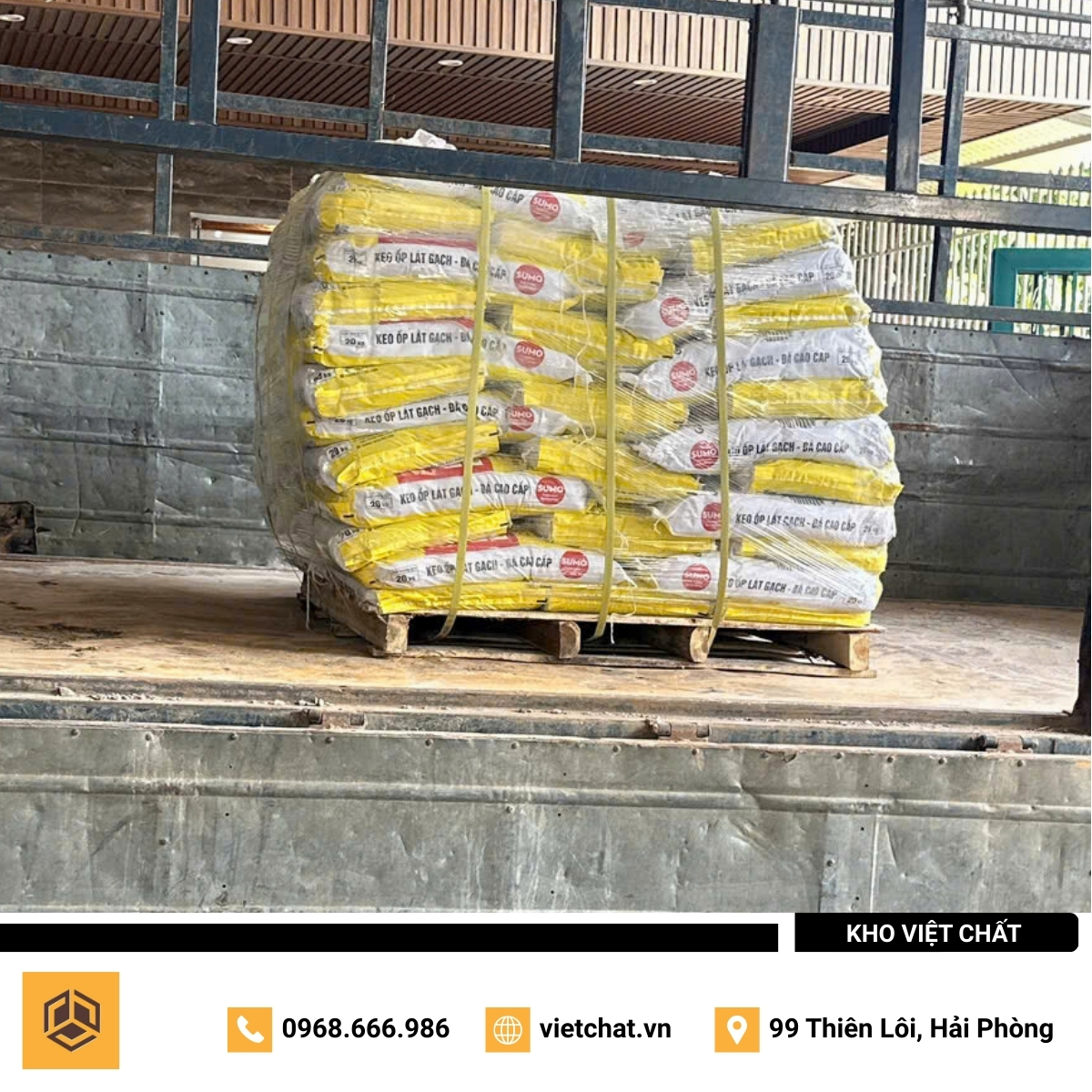 đơn hàng keo dán gạch Hoàn Mỹ SUMO mà Kho Việt Chất đã giao