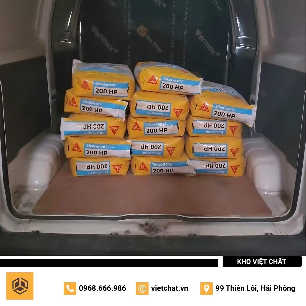 đơn hàng keo dán gạch SikaCeram-200 HP mà Kho Việt Chất đã giao