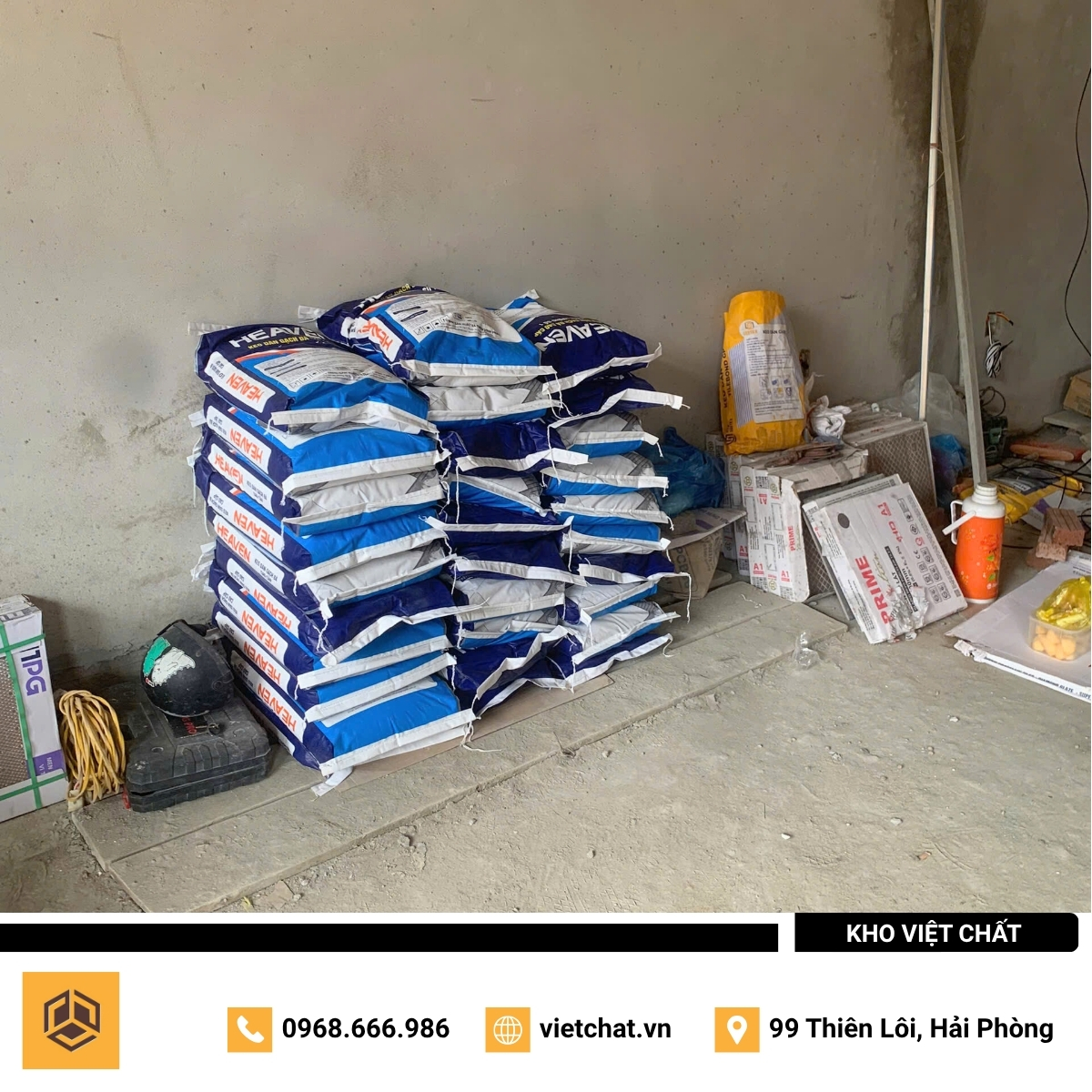đơn hàng keo dán gạch Heaven mà Kho Việt Chất đã giao