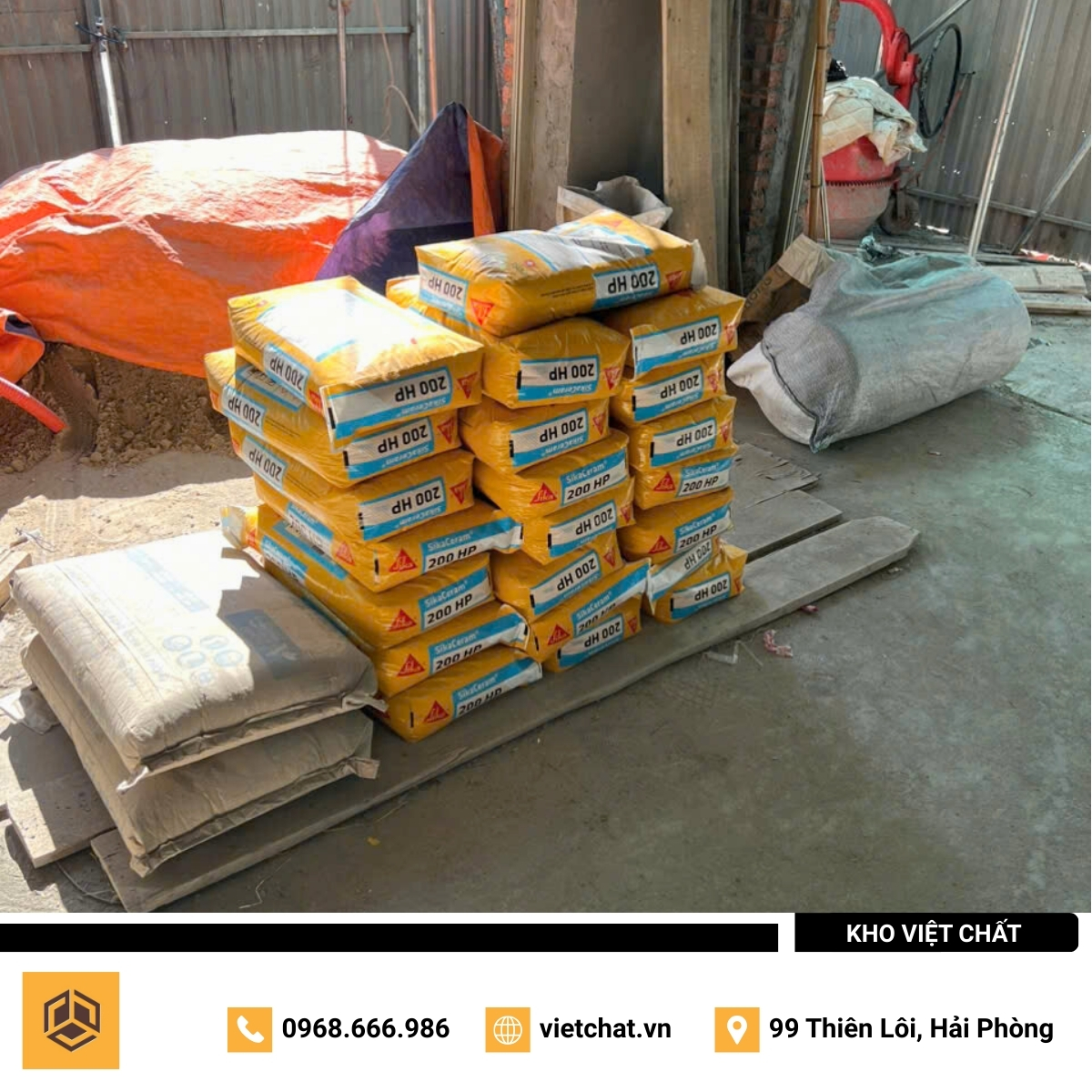 đơn hàng keo dán gạch SikaCeram-200 HP mà Kho Việt Chất đã giao