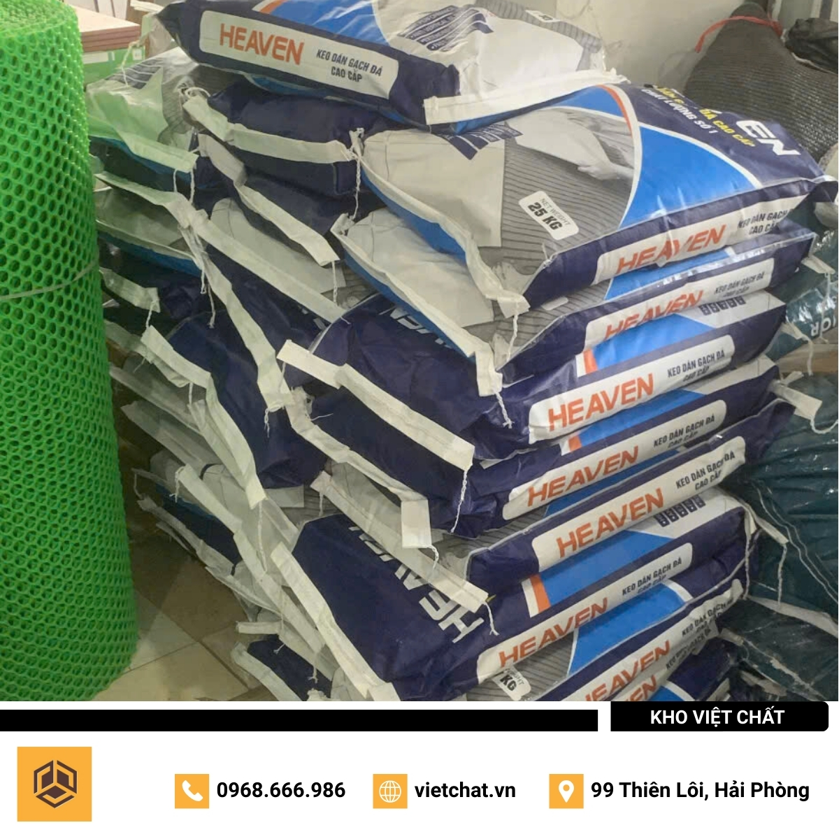 đơn hàng keo dán gạch Heaven mà Kho Việt Chất đã giao