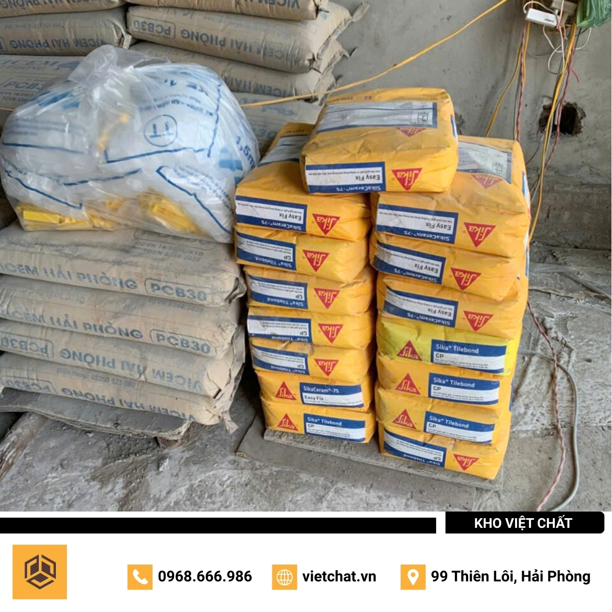 đơn hàng keo dán gạch SikaCeram 75 Easy Fix mà Kho Việt Chất đã giao