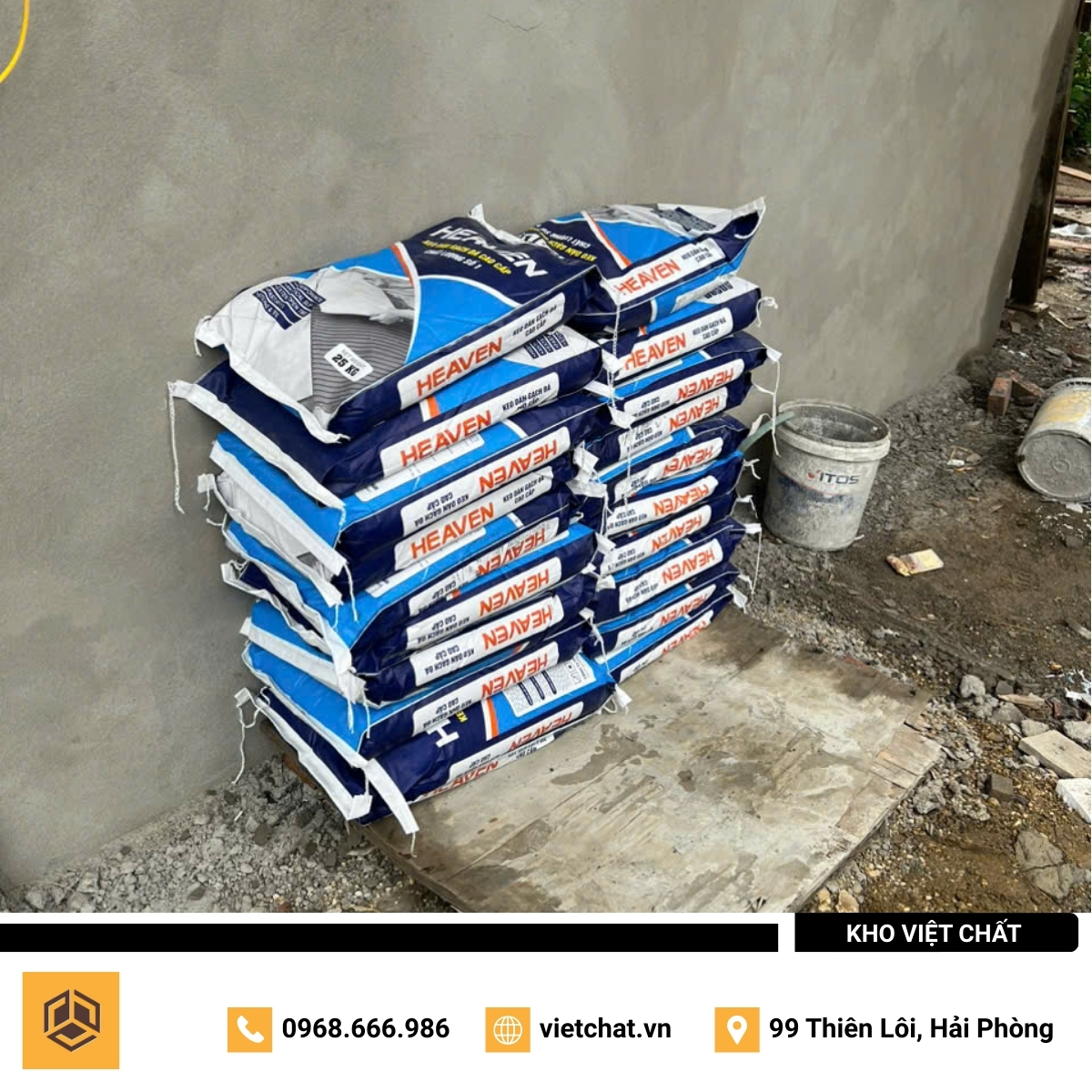 đơn hàng keo dán gạch Heaven mà Kho Việt Chất đã giao