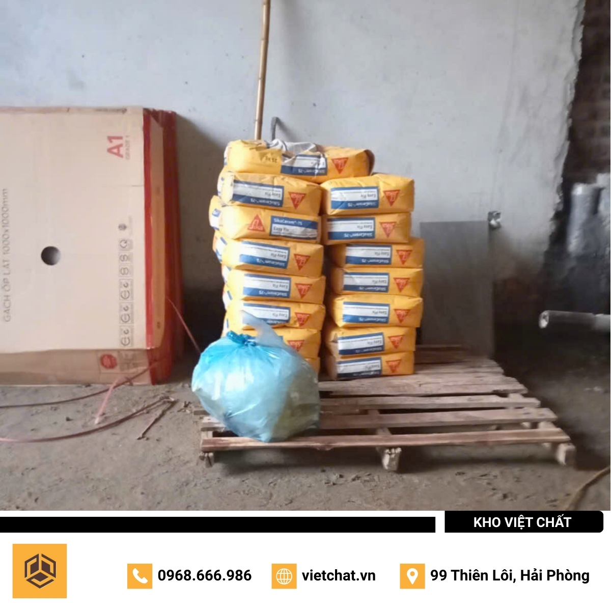 đơn hàng keo dán gạch SikaCeram 75 Easy Fix mà Kho Việt Chất đã giao