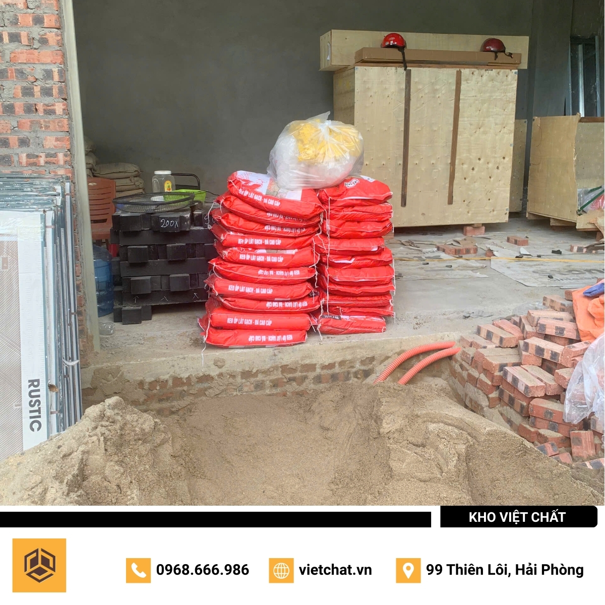 đơn hàng keo dán gạch Hoàn Mỹ HMG-01 mà Kho Việt Chất đã giao