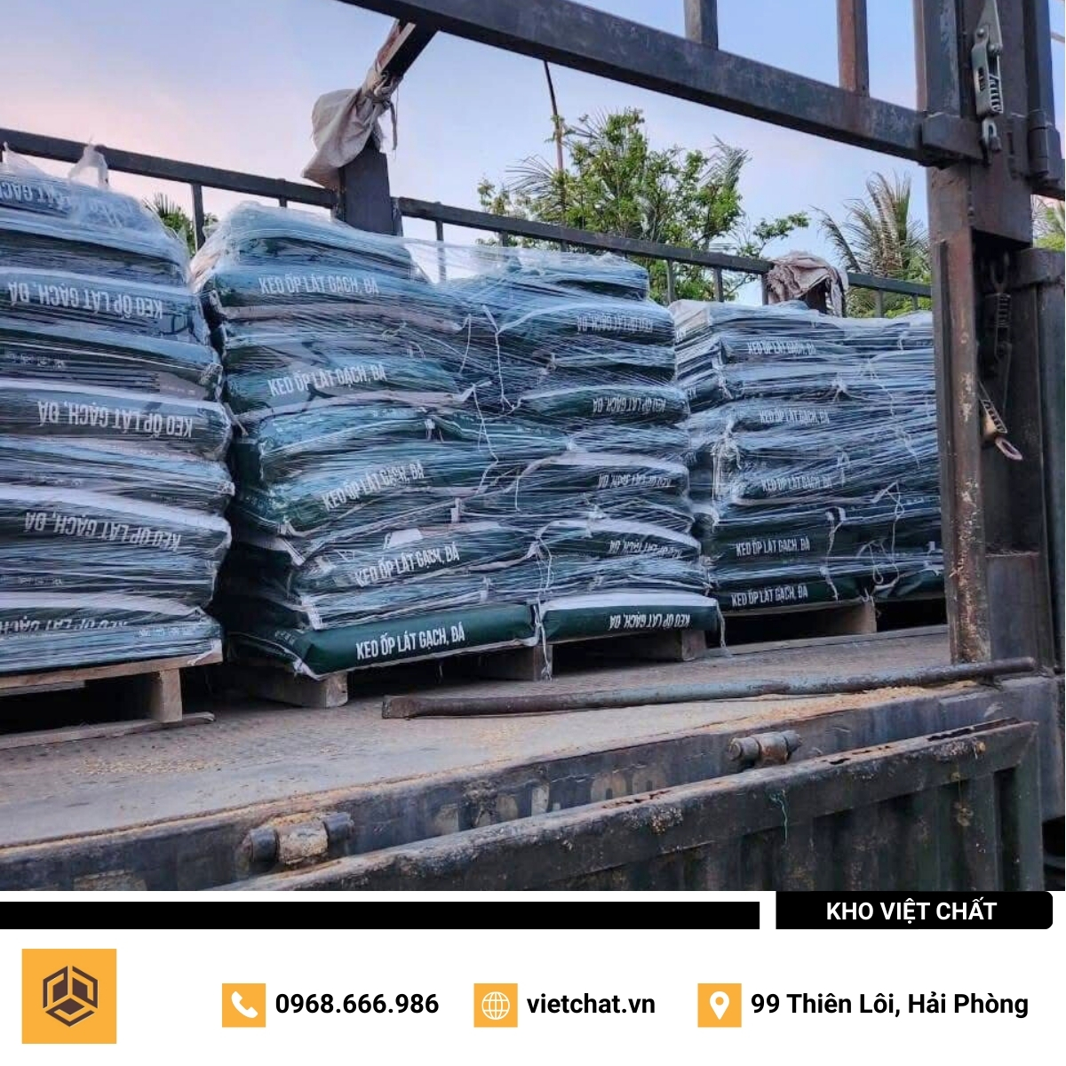 đơn hàng keo dán gạch Hoàn Mỹ HMG-02 mà Kho Việt Chất đã giao