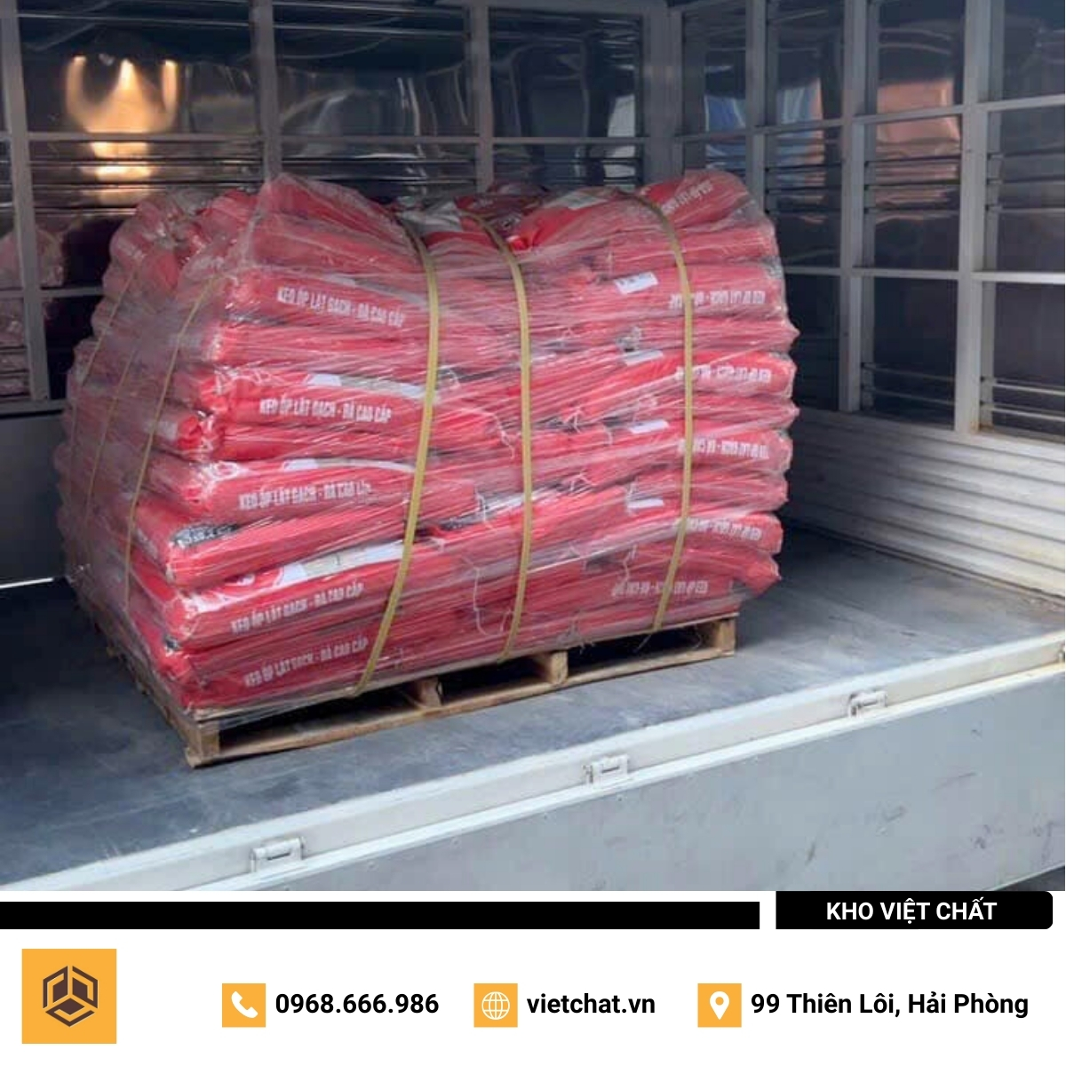 đơn hàng keo dán gạch Hoàn Mỹ HMG-01 mà Kho Việt Chất đã giao