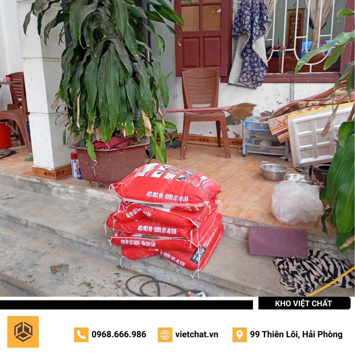 đơn hàng keo dán gạch Hoàn Mỹ HMG-01 mà Kho Việt Chất đã giao