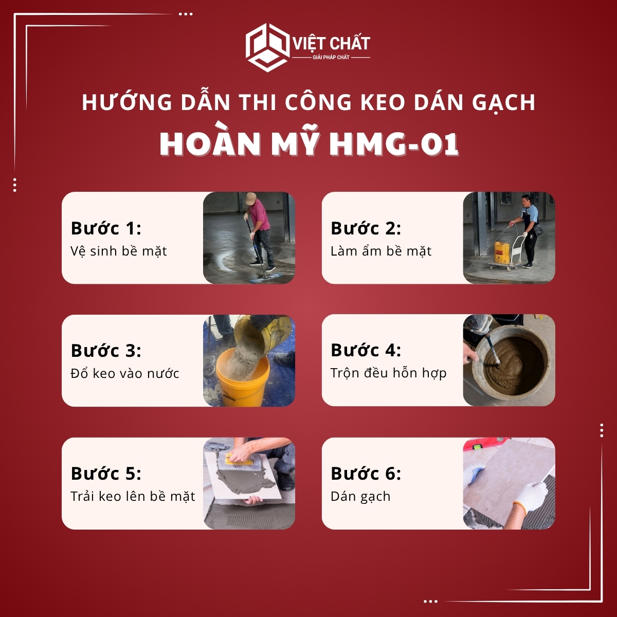 Hướng dẫn thi công Keo dán gạch Hoàn Mỹ HMG-01