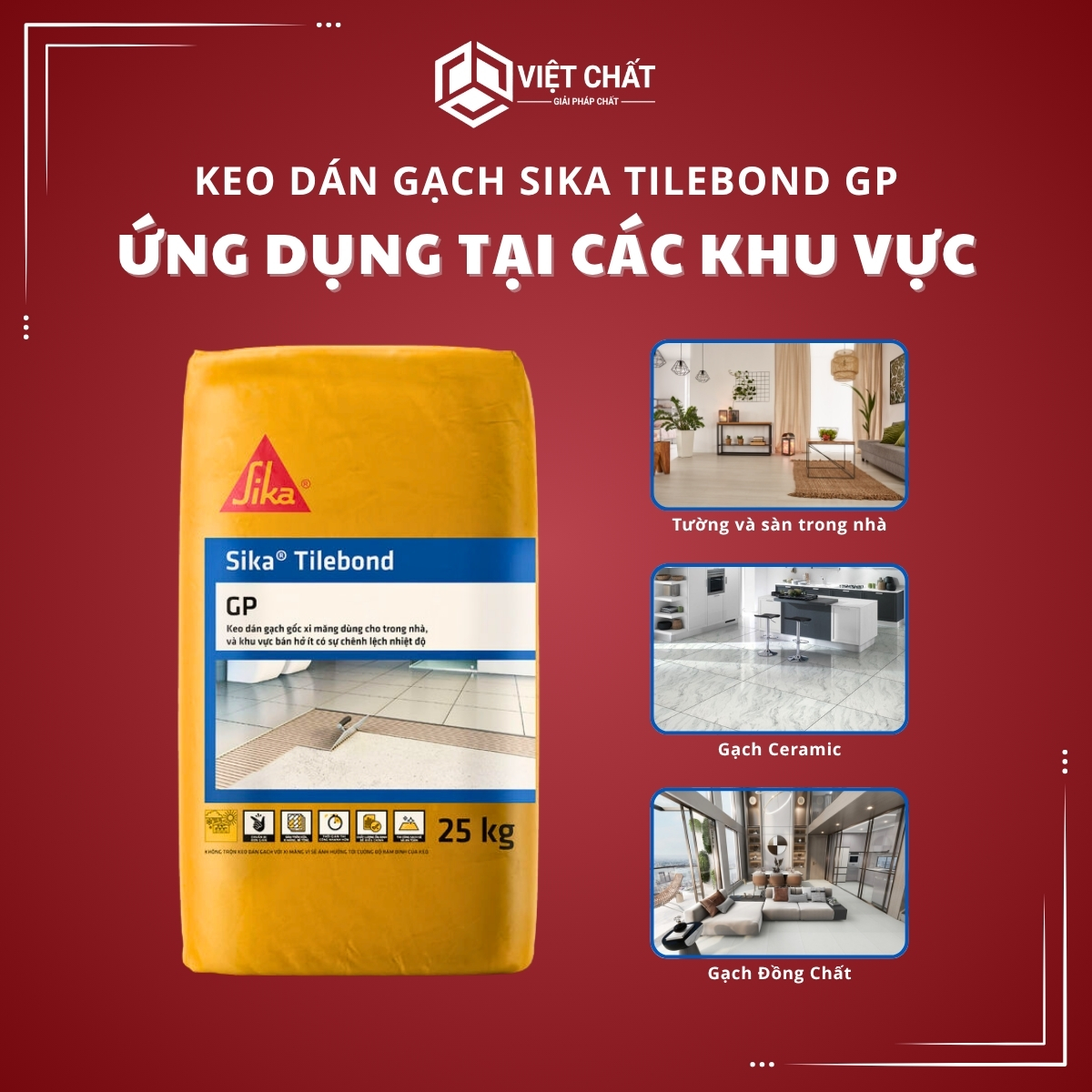 Ứng dụng của keo dán gạch Sika Tilebond GP